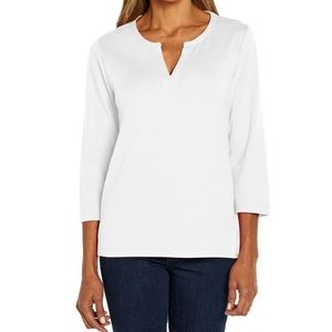 Orvis | Like new white 3/4 sleeve v-neck Pima cotton tee shirt size medi…